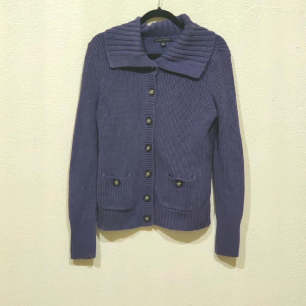 Banana Republic Purple Button Sweater Large